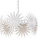 Bismarkia 6 Light 30 inch Gesso White Chandelier Ceiling Light, Small, Marjorie Skouras Collection