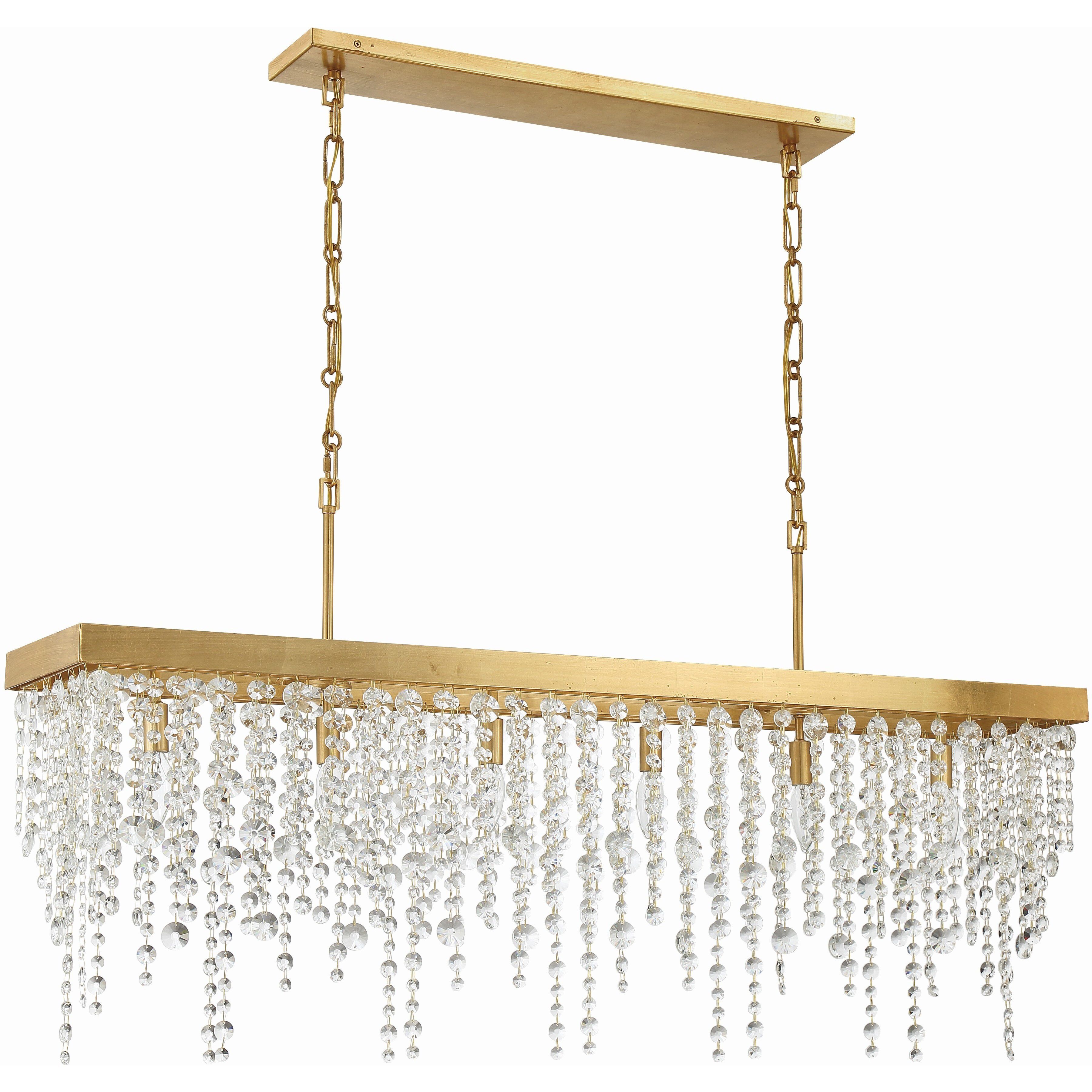 Winham 6 Light 49 inch Antique Gold Linear Chandelier Ceiling Light