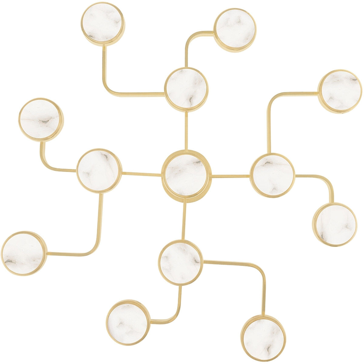 Meander LED 43.25 inch Aged Brass Semi Flush Ceiling Light