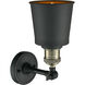 Franklin Restoration Addison LED 5 inch Black Antique Brass Semi-Flush Mount Ceiling Light in Matte Black, Franklin Restoration