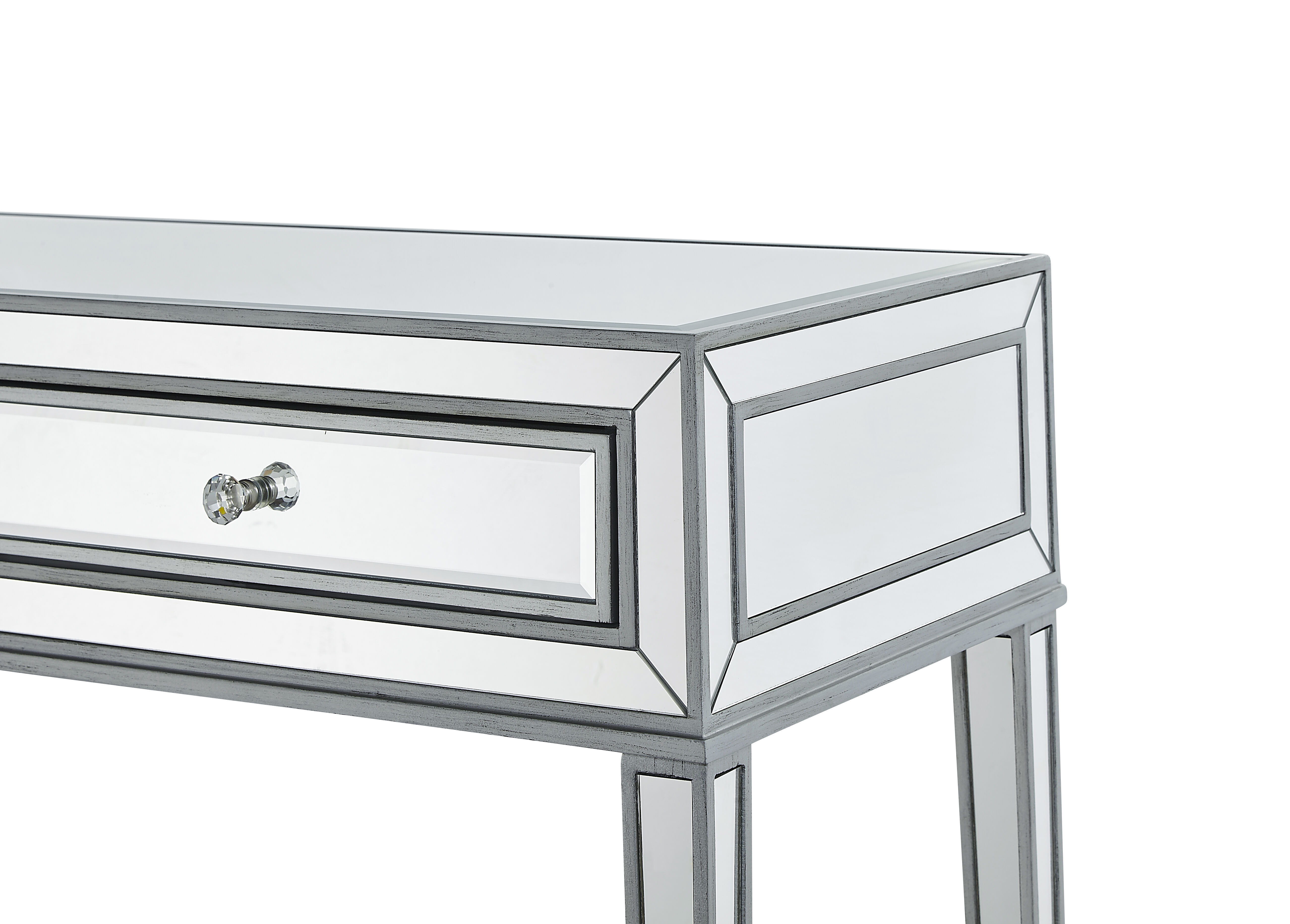Reflexion 42 inch Antique Hand Painted Silver Desk 