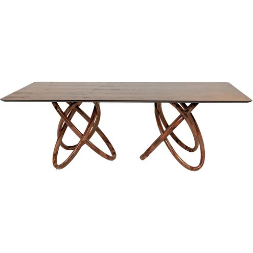 Elo 86.5 X 43.25 inch Dark Brown and Natural Dining Table