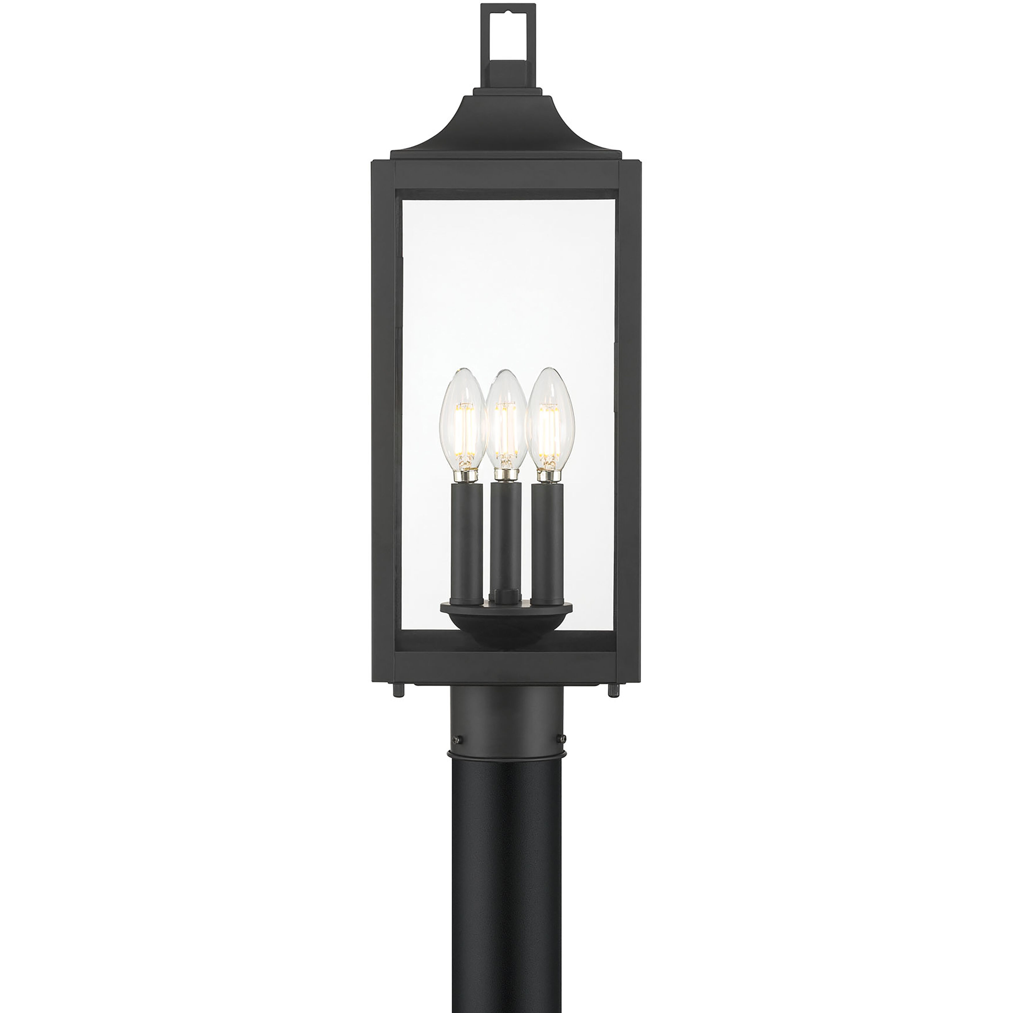 Halston 3 Light 20.5 inch Powder Coated Black Outdoor Post Lantern