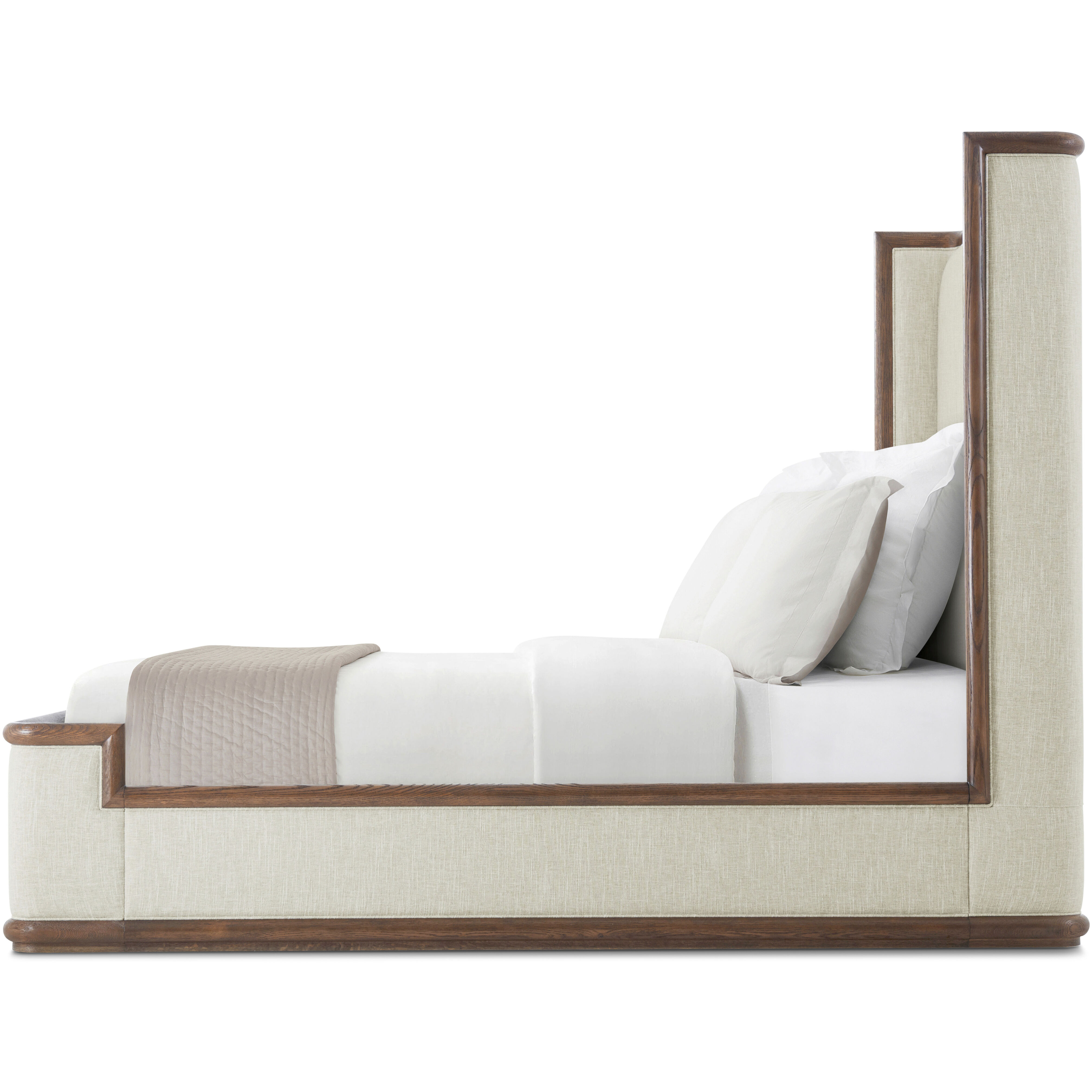 Catalina Earth US Queen Bed, Wooden, Upholstered