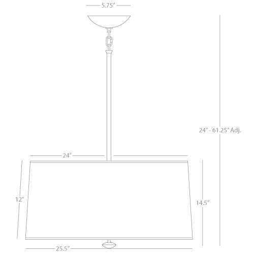 Penelope 3 Light 15 inch Polished Nickel Pendant Ceiling Light in Black Ceramik With Silver Mylar