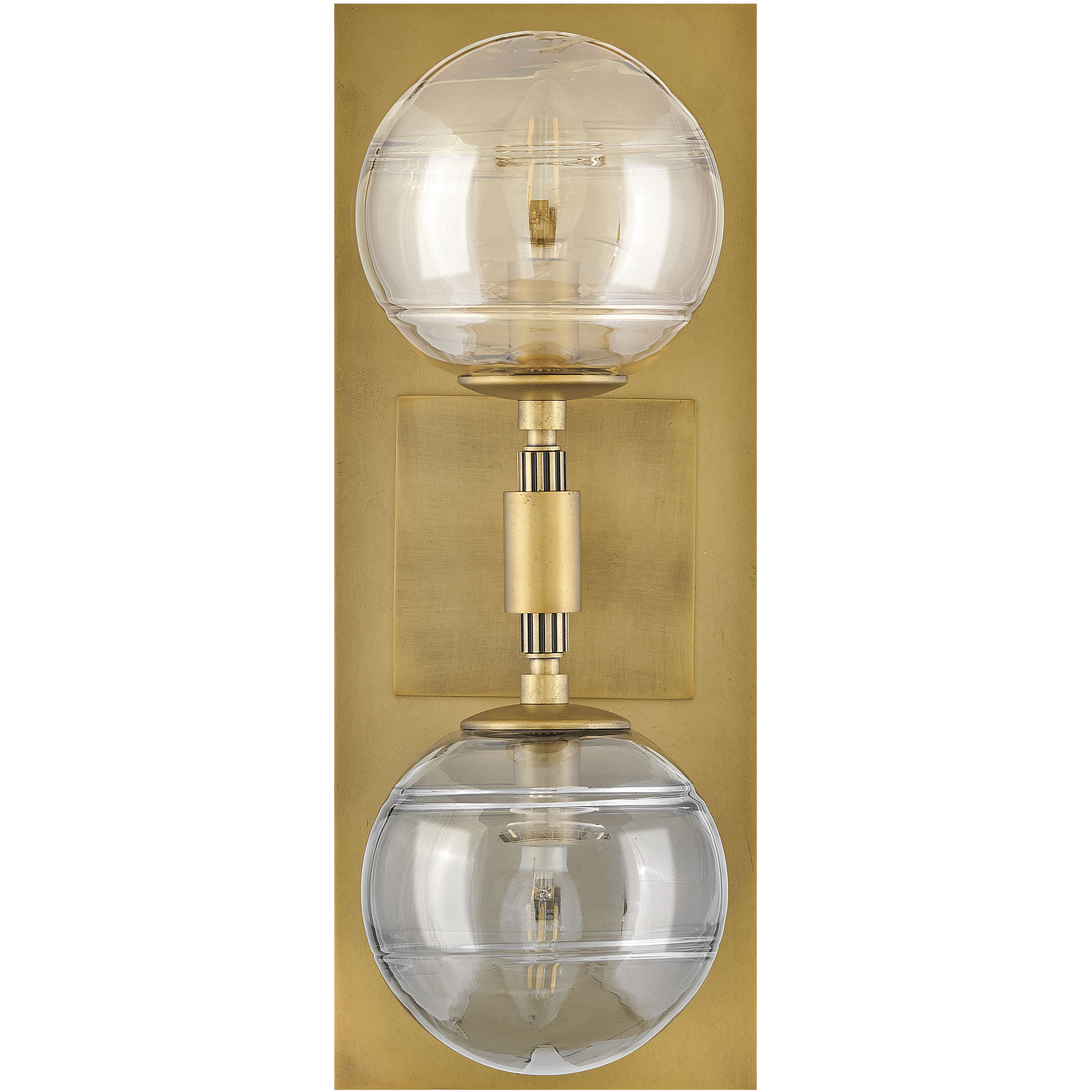 Oberon 2 Light 7 inch Heritage Brass Sconce Wall Light