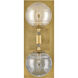 Oberon 2 Light 7 inch Heritage Brass Sconce Wall Light