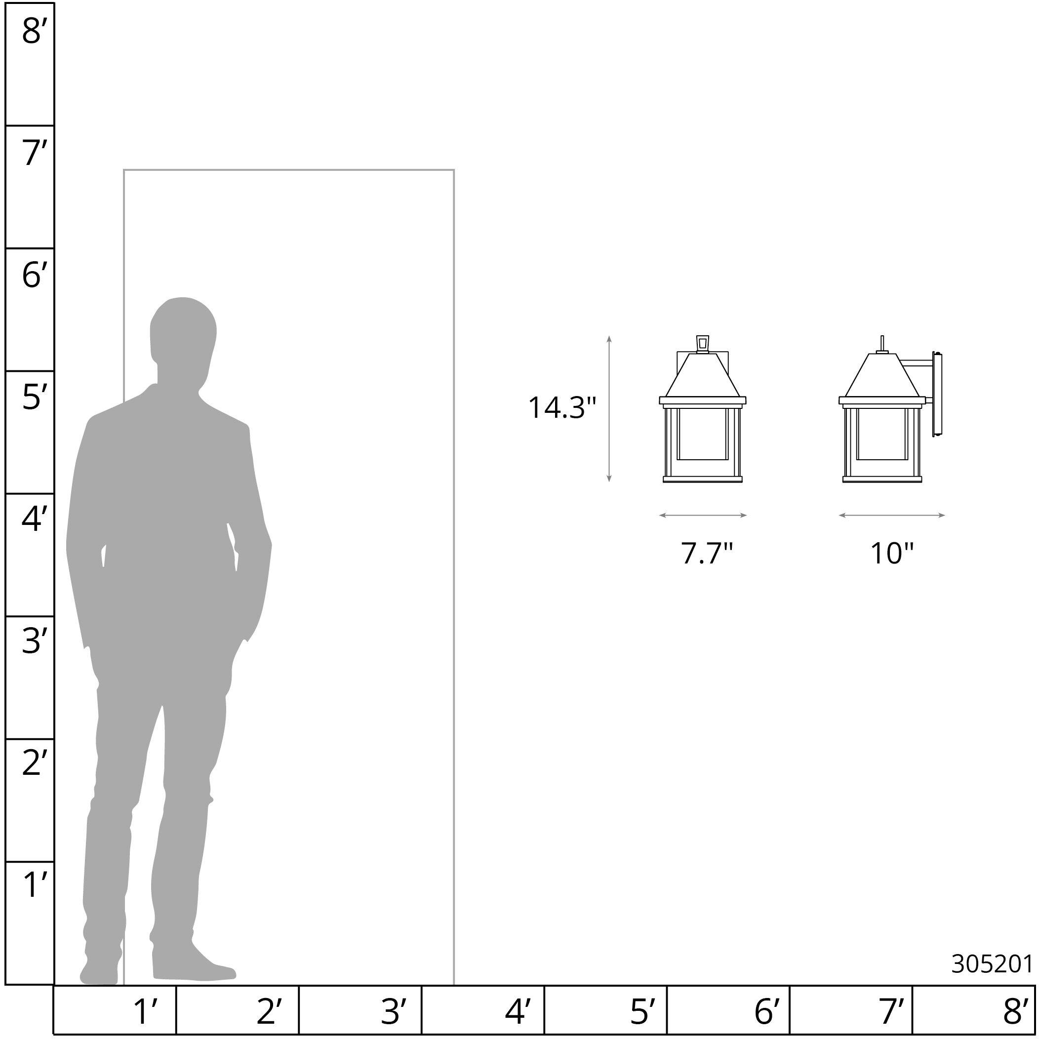 Dorset 1 Light 14.3 inch Coastal Burnished Steel Outdoor Sconce in Seeded Clear, Small