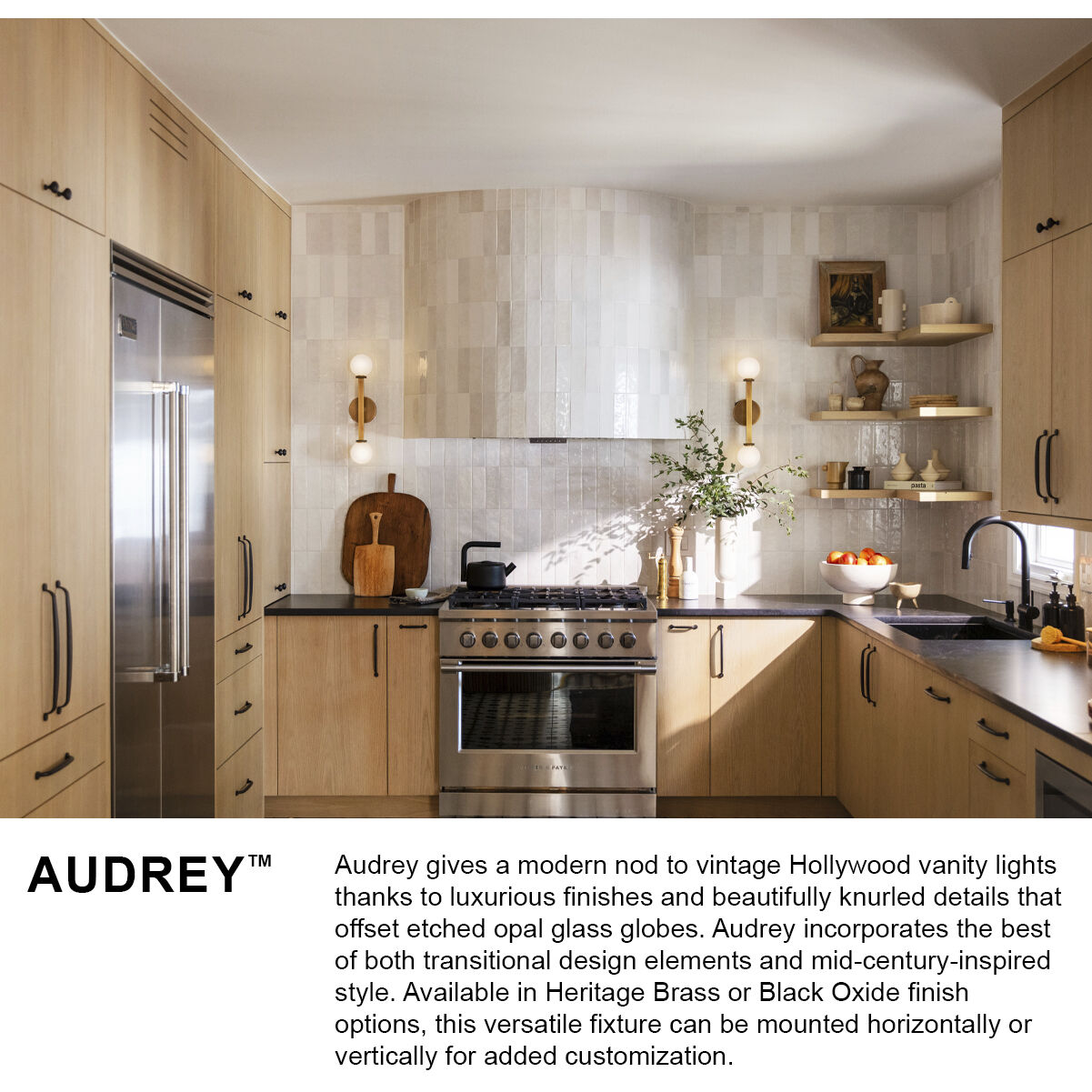 Audrey LED 26 inch Heritage Brass Bath Light Wall Light