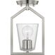 Vertex 1 Light 5 inch Brushed Nickel Semi-Flush Mount Ceiling Light