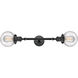 Franklin Restoration Beacon LED 6 inch Matte Black Bath Vanity Light Wall Light in Seedy Glass, Franklin Restoration