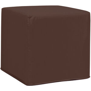 No Tip 17 inch Seascape Chocolate Outdoor Block Ottoman with Cover
