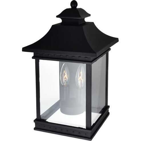 Cleveland 2 Light 15.2 inch Black Outdoor Wall Light