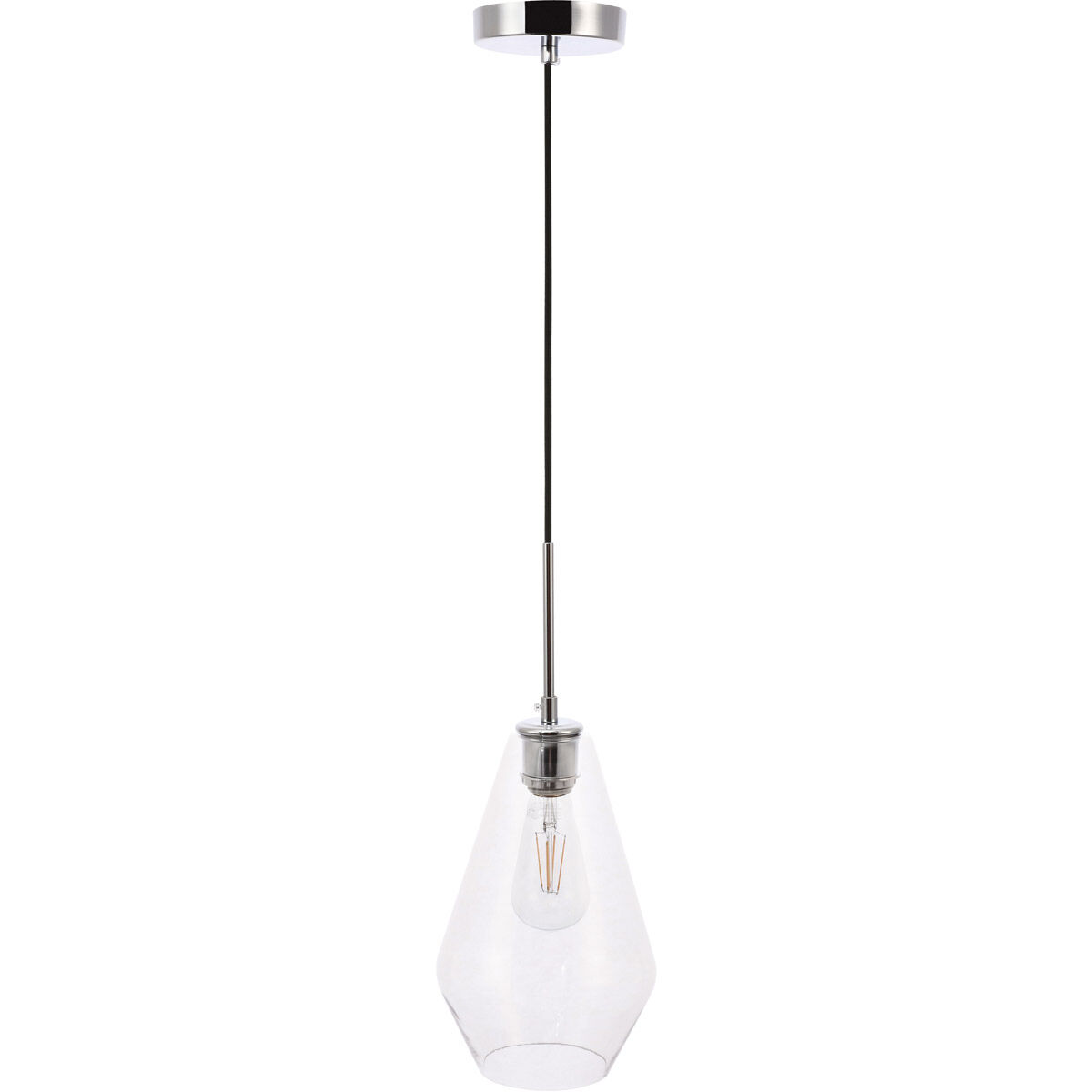 Gene 1 Light 7 inch Chrome Pendant Ceiling Light