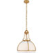 Chapman & Myers Gracie LED 19 inch Antique-Burnished Brass Dome Pendant Ceiling Light in White Glass, Large