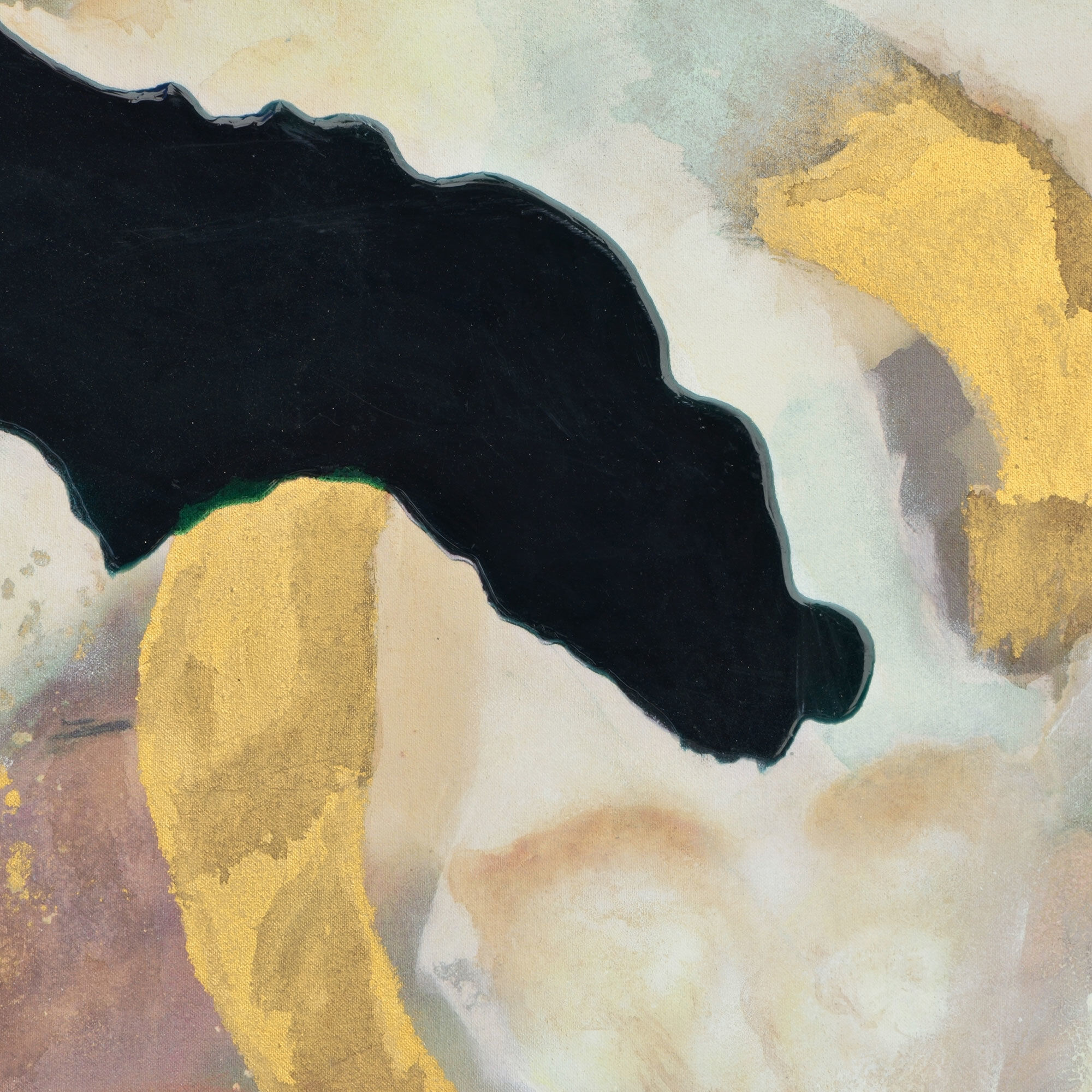 Capella Texture and Gold Leaf and Spot Gloss Canvas Art