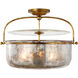Chapman & Myers Lorford 3 Light 19.75 inch Gilded Iron Semi-Flush Lantern Ceiling Light in Mercury Glass, Medium
