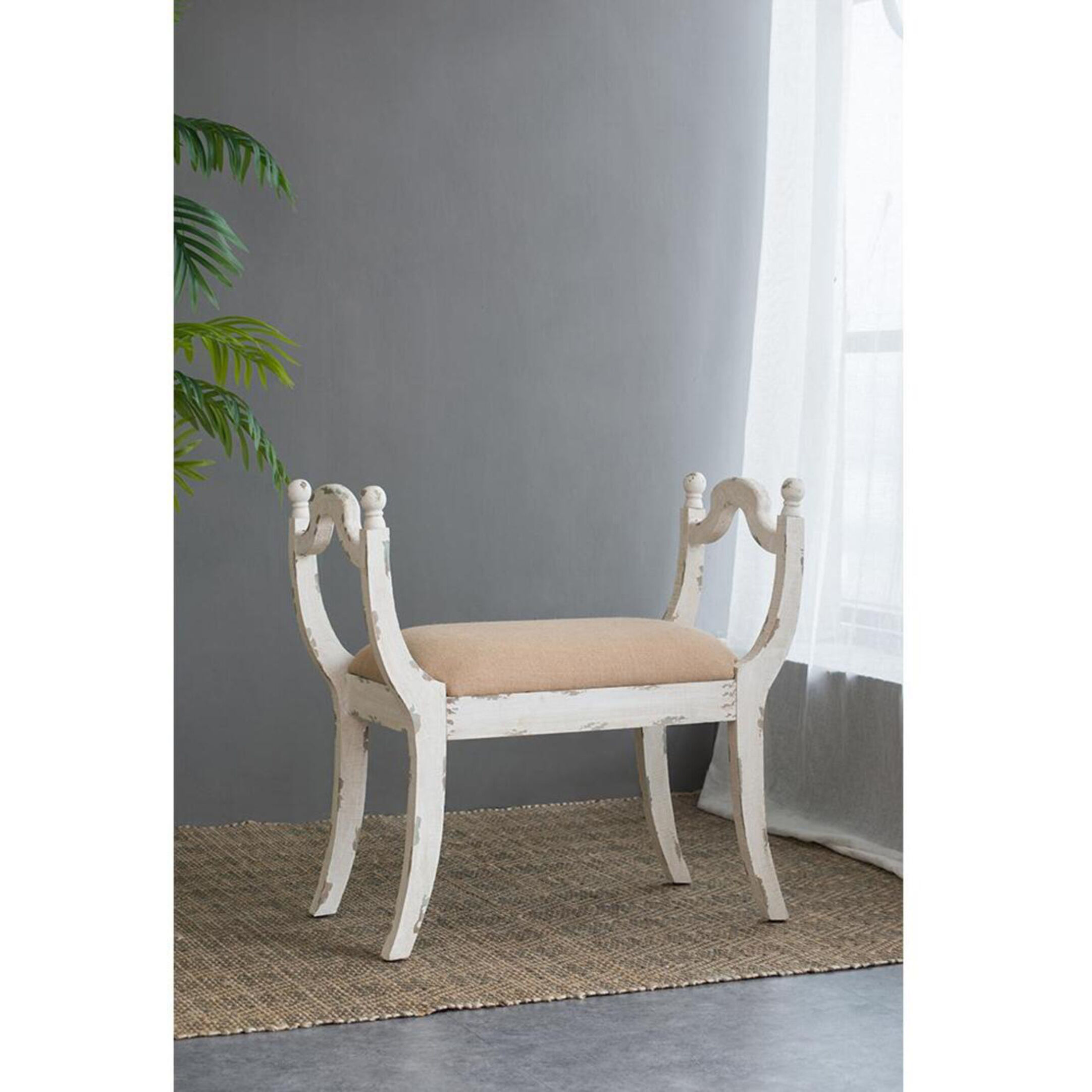 Anita White/Beige Bench