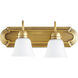 Signature 2 Light 18 inch Aged Brass Vanity Light Wall Light