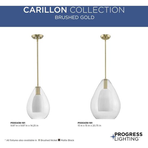 Carillon 1 Light 9.87 inch Brushed Gold Pendant Ceiling Light
