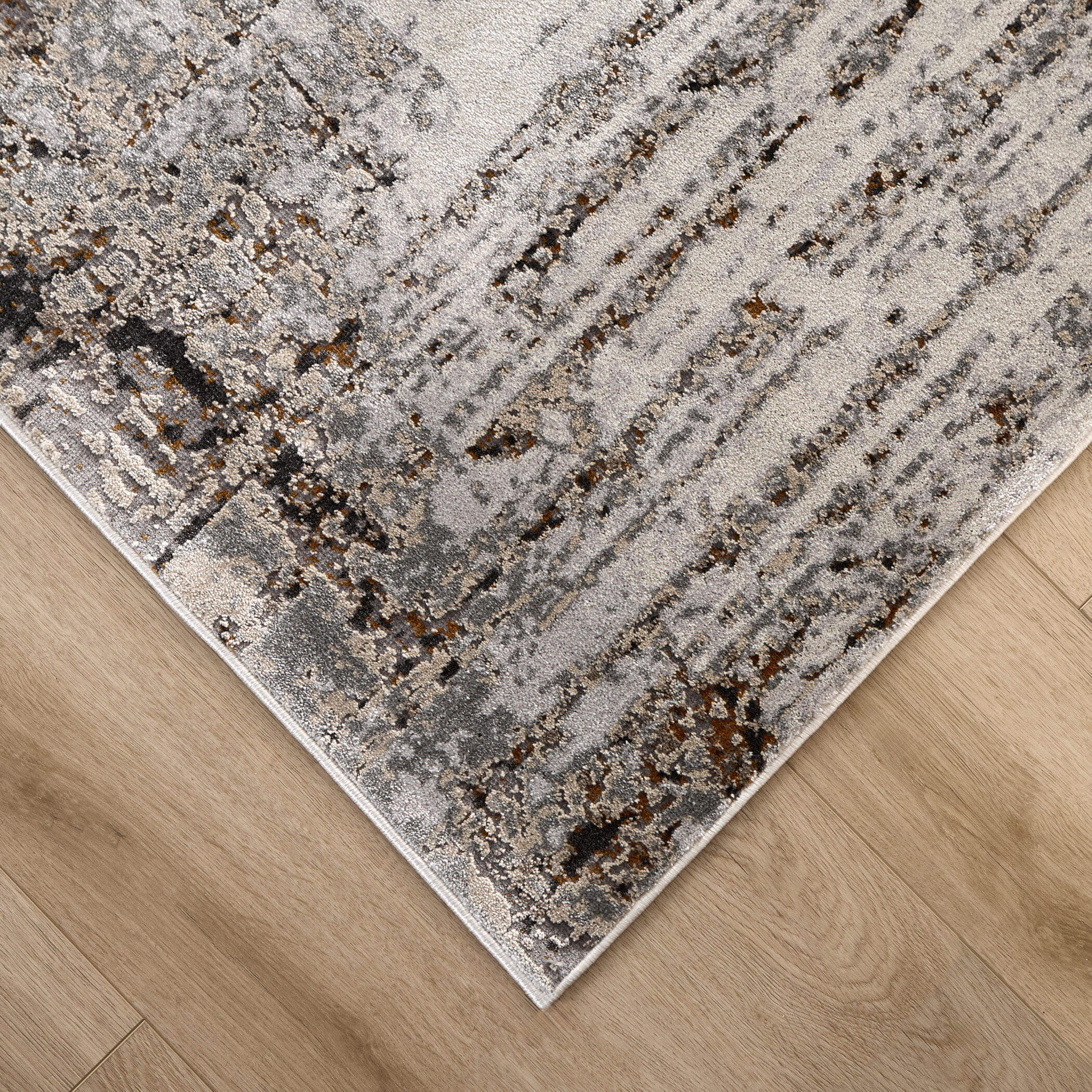 Hadim 114 X 79 inch Black/Grey Rug in 6 x 9