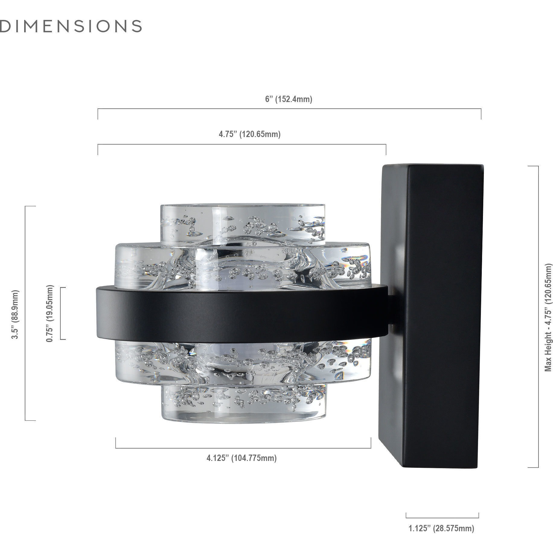 Milano Series Sconce Wall Light in Black, Artisan Collection