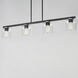 Scoop 4 Light 46 inch Black Linear Pendant Ceiling Light in Clear