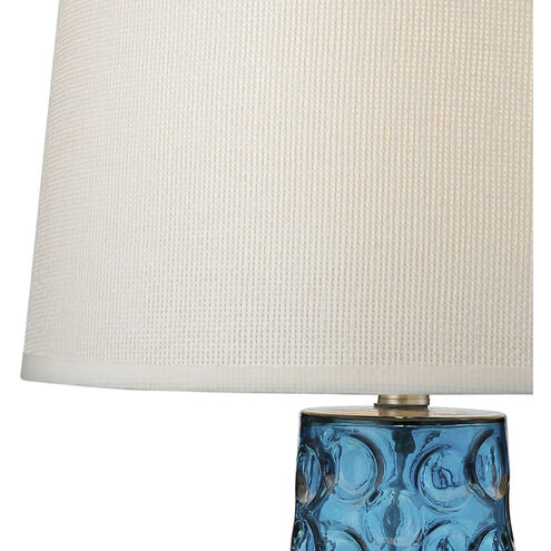 Hammered Glass 27 inch 150.00 watt Blue Table Lamp Portable Light in Incandescent, 3-Way