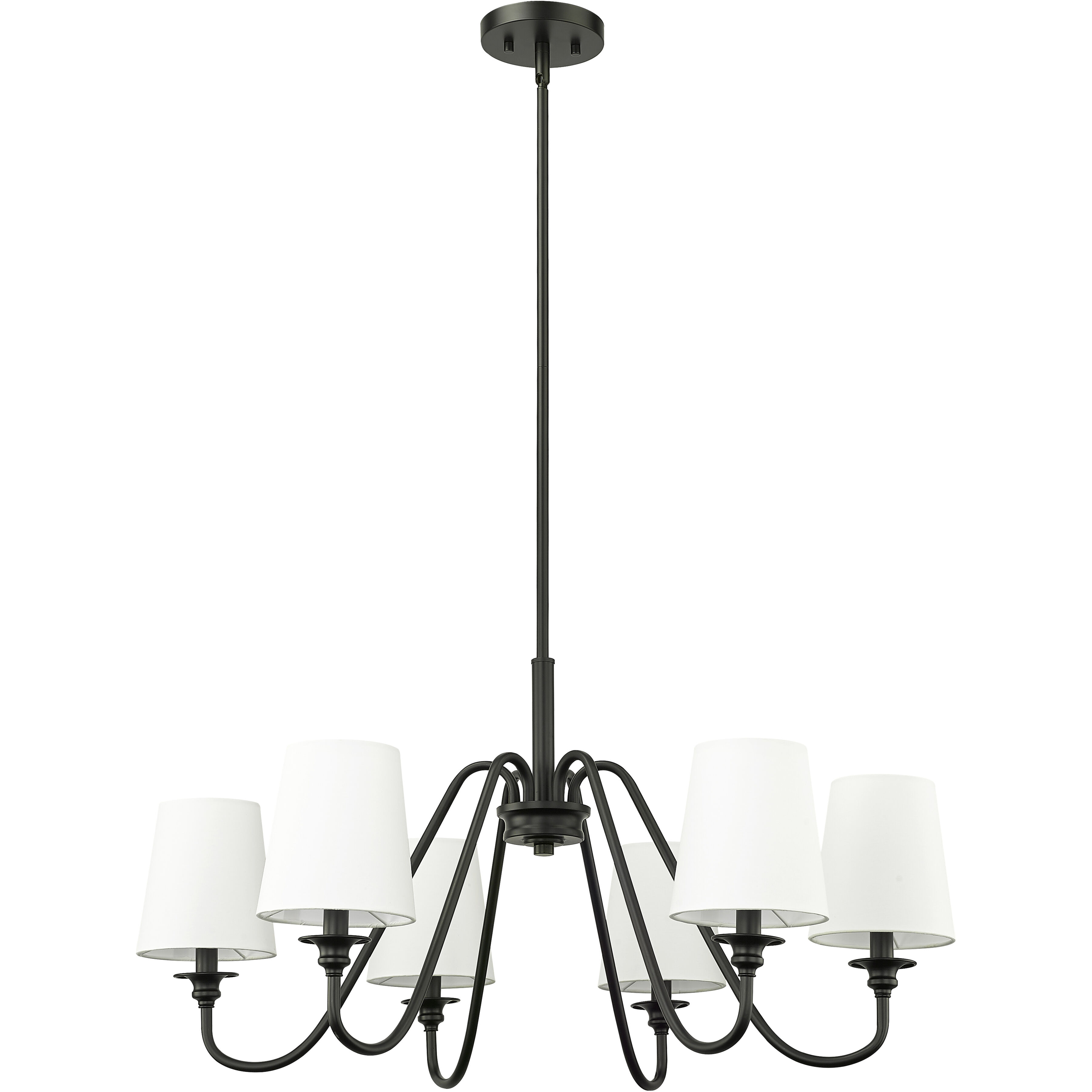 Gianna 6 Light 32 inch Matte Black Chandelier Ceiling Light