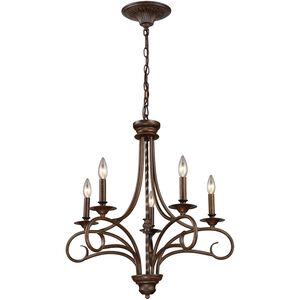 Gloucester 5 Light 24 inch Weathered Bronze Chandelier Ceiling Light