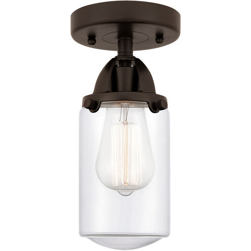 Nouveau 2 Dover 1 Light 5 inch Oil Rubbed Bronze Semi-Flush Mount Ceiling Light in Clear Glass