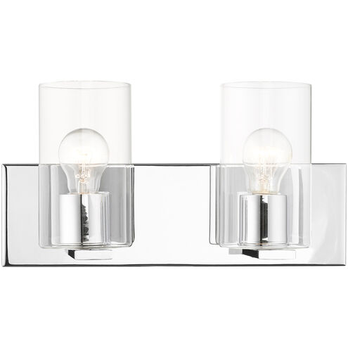 Zurich 2 Light 15 inch Polished Chrome Vanity Sconce Wall Light