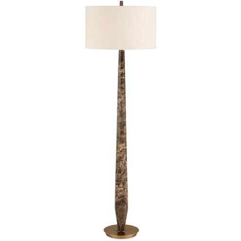 Tyree 66 inch 150.00 watt Brown Marble and Brass Floor Lamp Portable Light