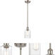 Ballston Hadley 1 Light 5 inch Brushed Satin Nickel Pendant Ceiling Light in Clear Glass, Ballston