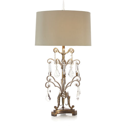 French Girandole 38.5 inch 150.00 watt Ivory and Brass Table Lamp Portable Light