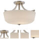 Laguna 2 Light 15 inch Brushed Nickel Semi Flush Mount Ceiling Light