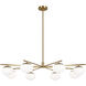ED Ellen DeGeneres Lune 8 Light 49 inch Burnished Brass Chandelier Ceiling Light
