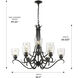 Parrish 9 Light 30.5 inch Matte Black Chandelier Ceiling Light, Large