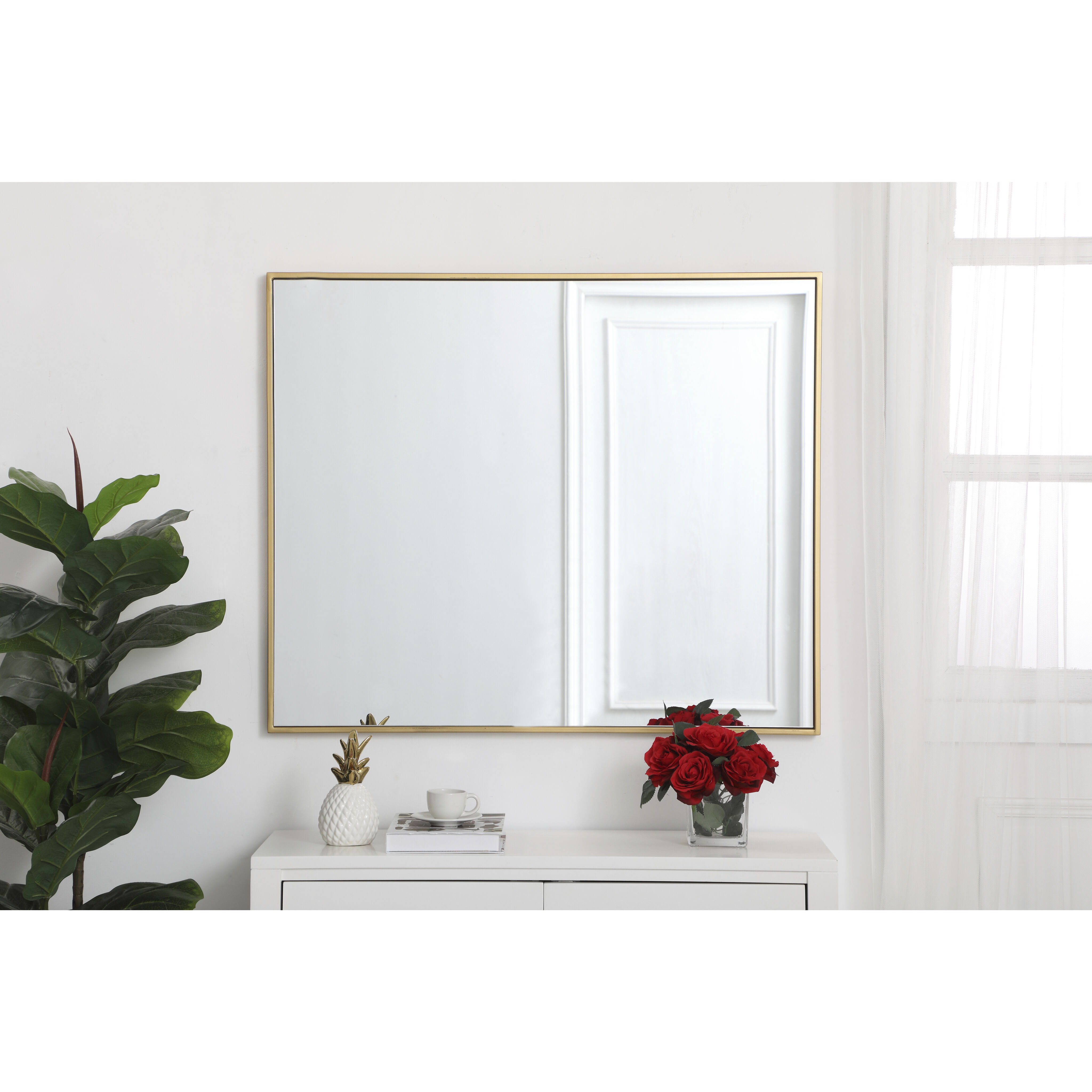 Monet 36 X 30 inch Brass Wall Mirror