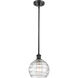 Ballston Deco Swirl 1 Light 8 inch Matte Black Pendant Ceiling Light, Ballston