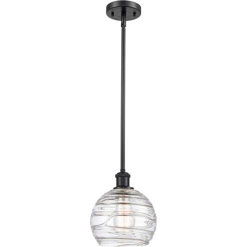 Ballston Deco Swirl 1 Light 8 inch Matte Black Pendant Ceiling Light, Ballston