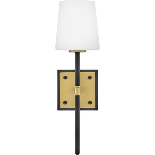 Saunders 1 Light 4.75 inch Black with Lacquered Brass Interior Wall Mount Wall Light