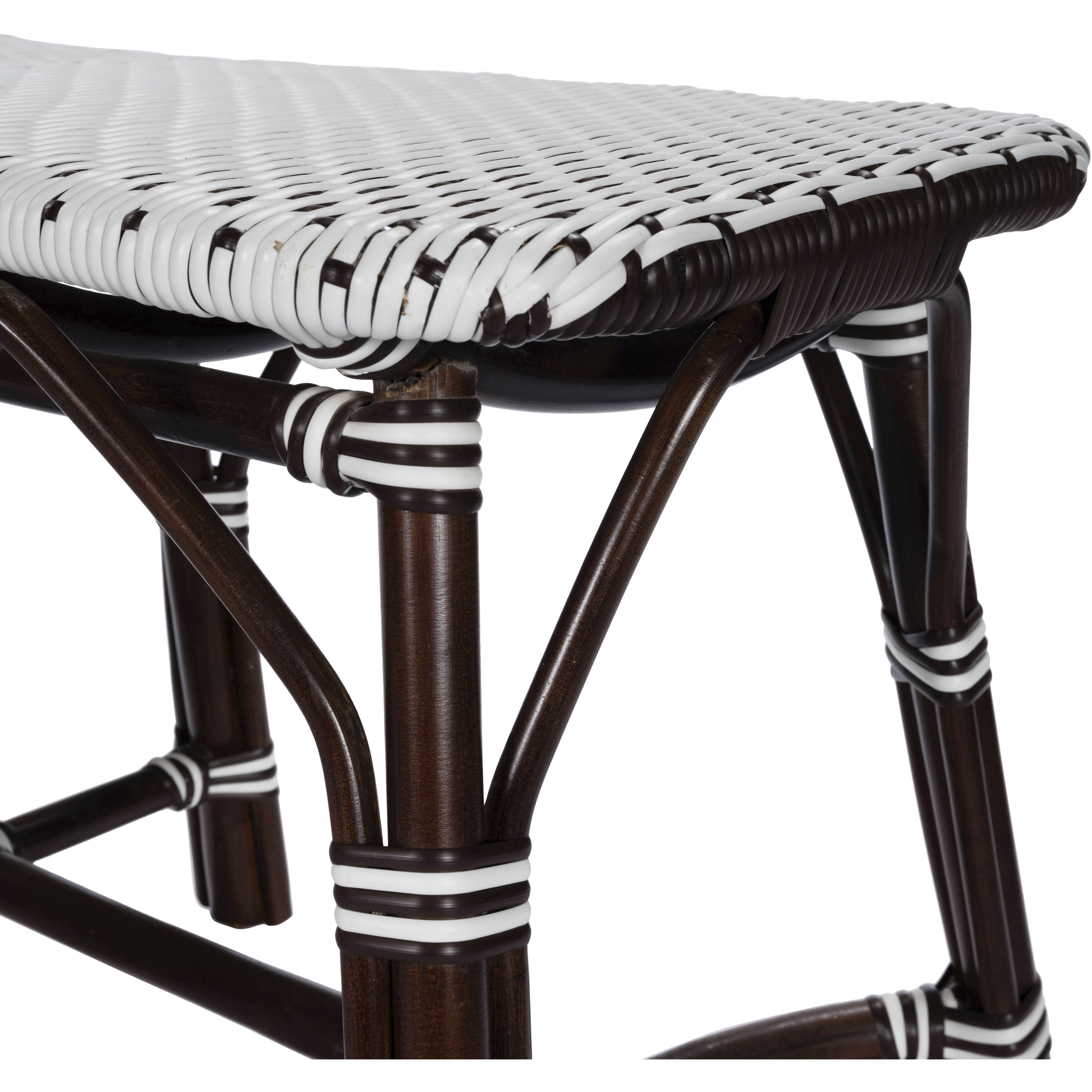 Marcella Dark Brown Rattan Bench