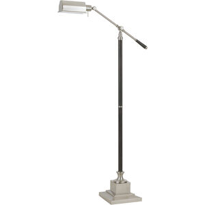Angelton 60 inch 60 watt Brushed Steel and Wood Floor Lamp Portable Light