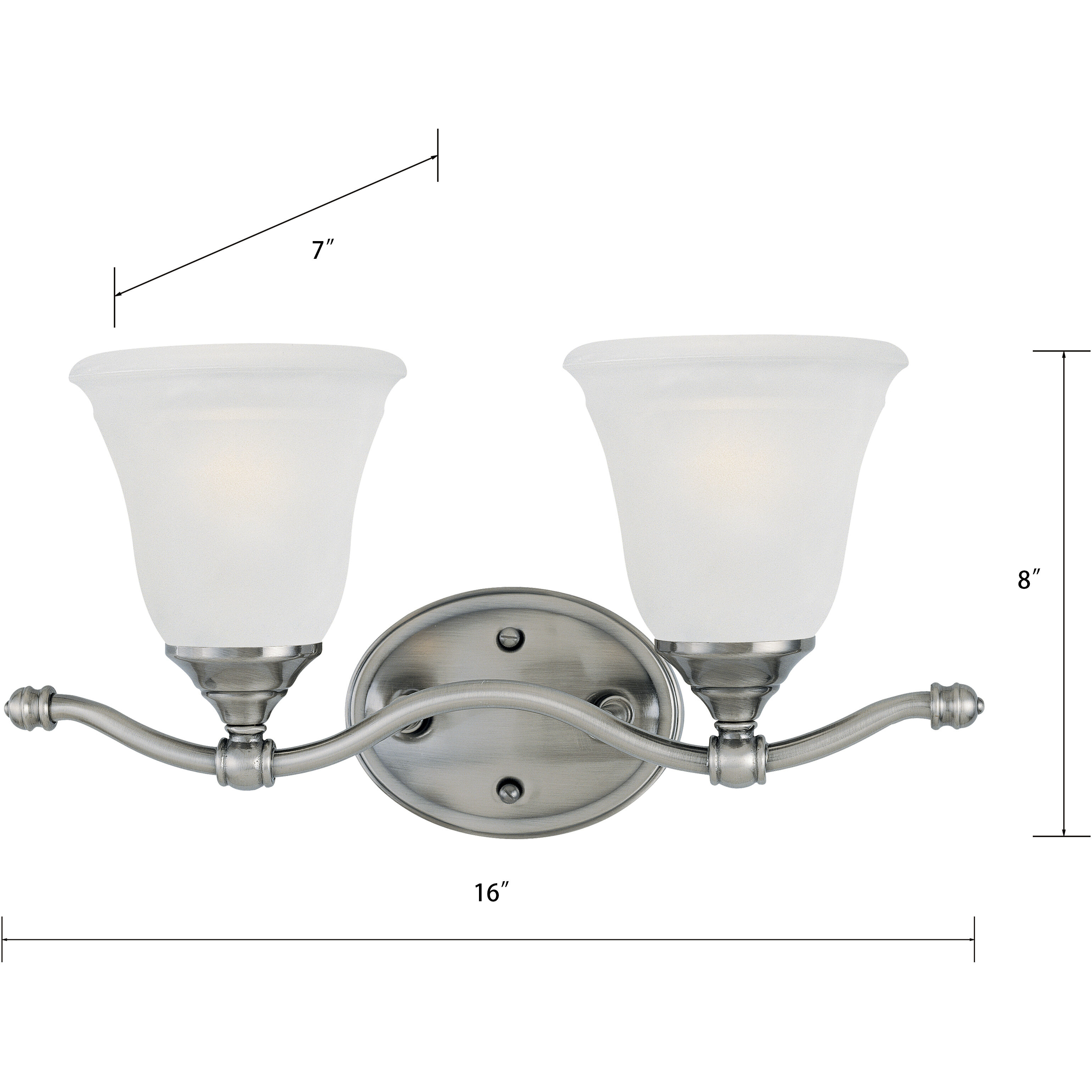 Harmony 2 Light 16 inch Satin Pewter Vanity Light Wall Light
