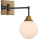 Mid-Century Modern 6 inch 60.00 watt Oiled Rubbed Bronze with Natural Brass Adjustable Wall Sconce Wall Light