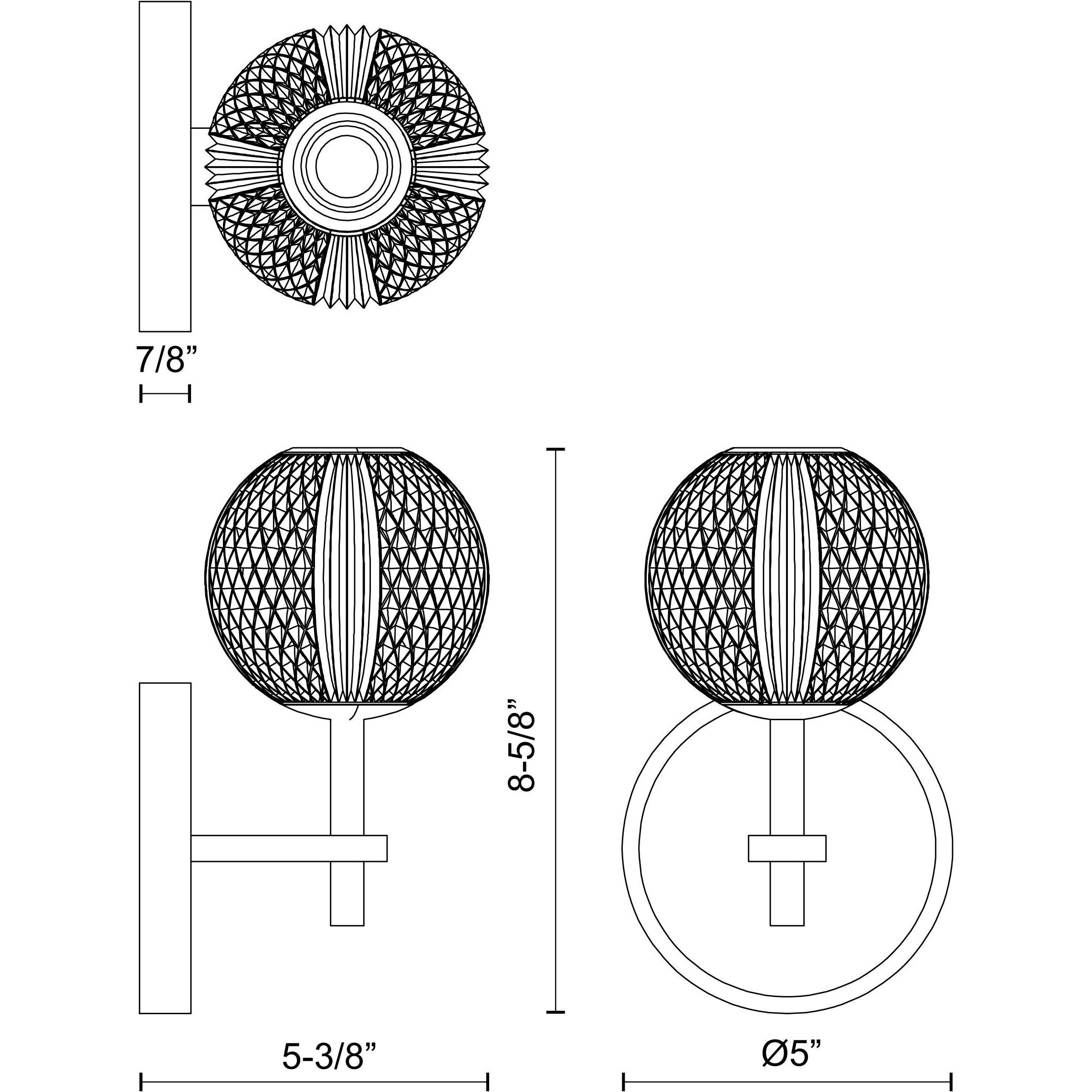 Marni Wall/Vanity Light Wall Light in Polished Nickel