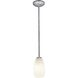 Champagne LED 5 inch Brushed Steel Pendant Ceiling Light in White Stone