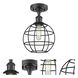 Lake Placid 1 Light 8 inch Matte Black Semi-Flush Mount Ceiling Light