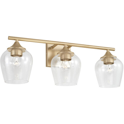 Elijah 3 Light 24 inch Soft Gold Vanity Light Wall Light